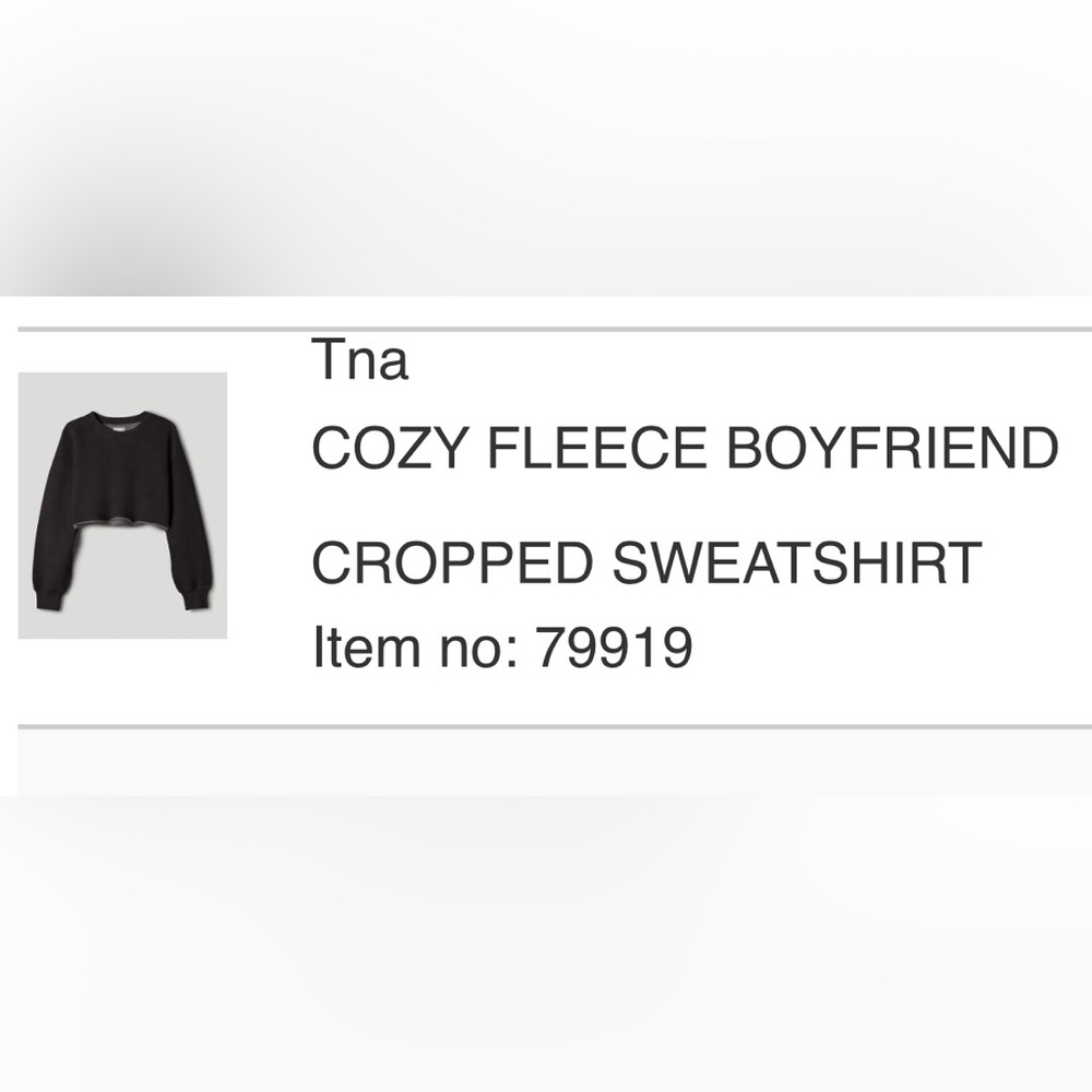 Aritzia Black Cropped Sweatshirt - Picture 4 of 5
